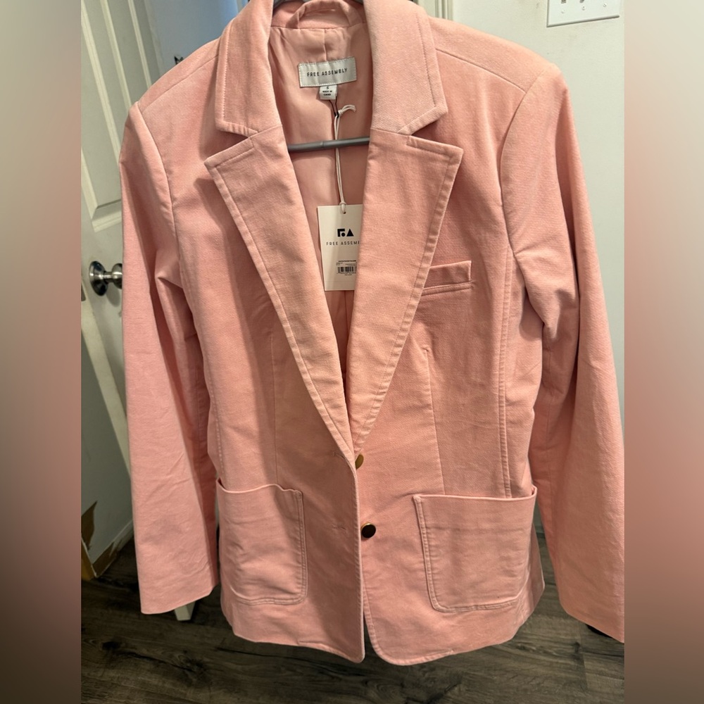 Faux suede blazer